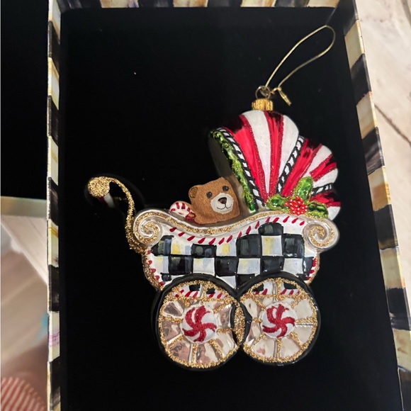 MacKenzie-Childs Baby Buggy Christmas Ornament NIB